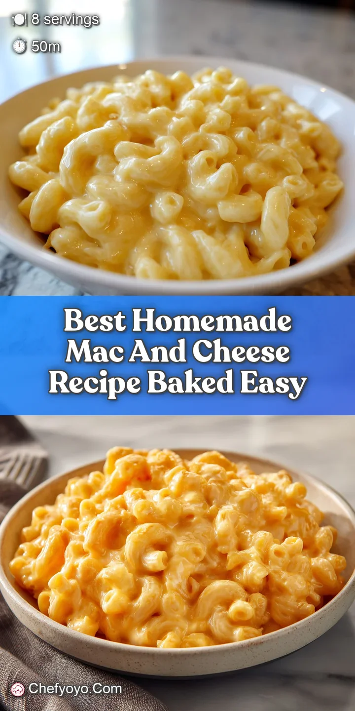 Close-up of gooey, cheesy mac and cheese with a rich, smooth texture and a tempting golden-brown crust.