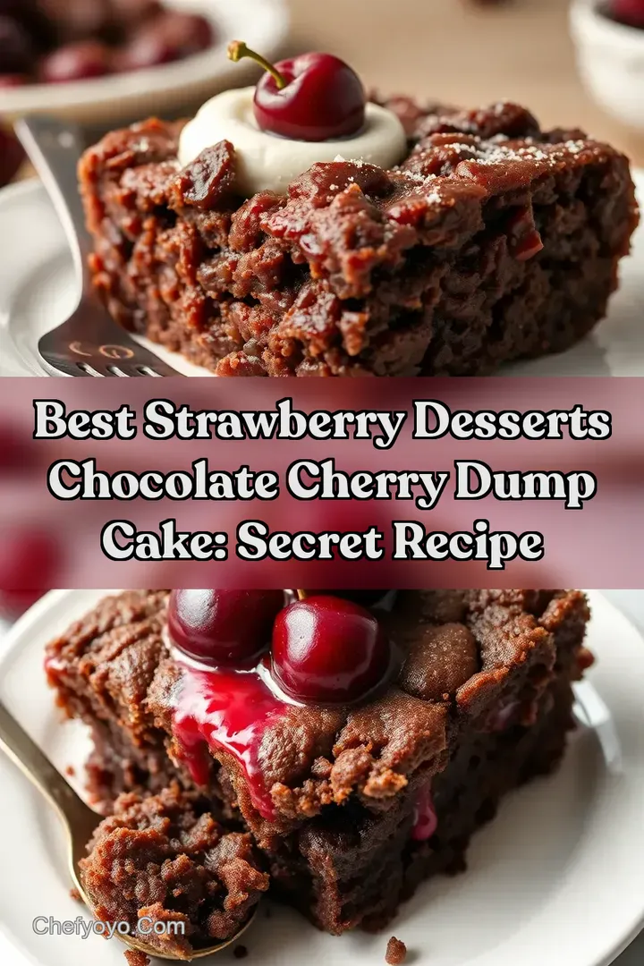 Best Strawberry Desserts Chocolate Cherry Dump Cake: Secret Recipe : PIN FOR LATER Best Strawberry Desserts Chocolate Cherry Dump Cake: Secret Recipe