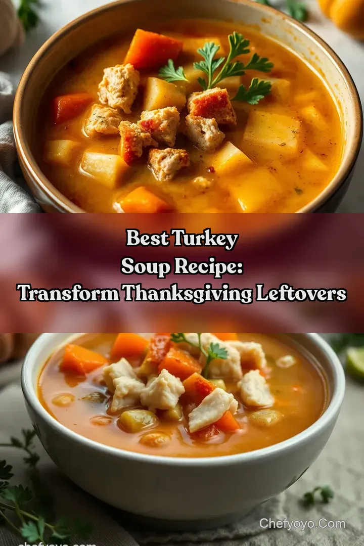 Best Turkey Soup Recipe: Transform Thanksgiving Leftovers : PIN FOR LATER Best Turkey Soup Recipe: Transform Thanksgiving Leftovers
