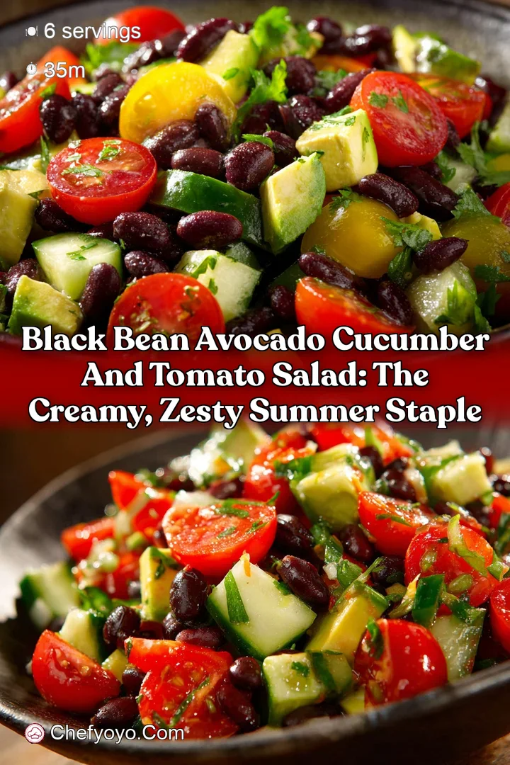 Black Bean Avocado Cucumber and Tomato Salad: The Creamy Zesty Summer Staple