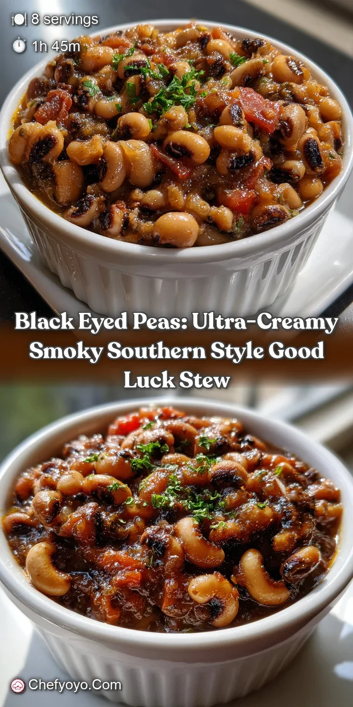 Black Eyed Peas: Ultra-Creamy Smoky Southern Style Good Luck Stew