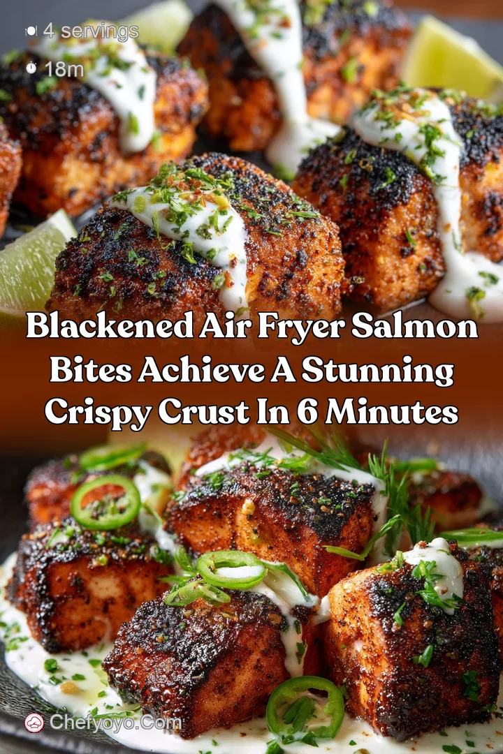 Blackened Air Fryer Salmon Bites Achieve a Stunning Crispy Crust in 6 Minutes