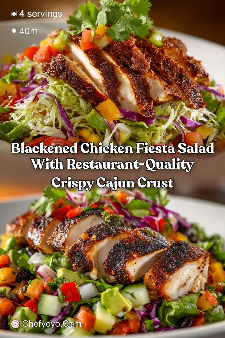 Blackened Chicken Fiesta Salad with Restaurant-Quality Crispy Cajun Crust
