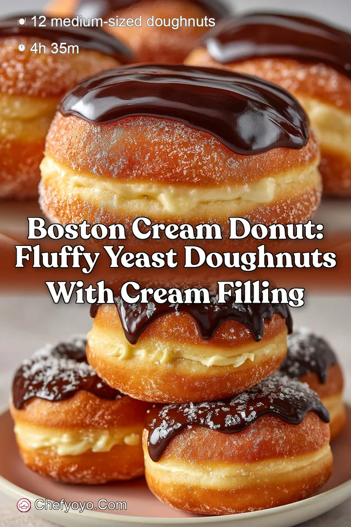Boston Cream Donut: Fluffy Yeast Doughnuts with Cream Filling