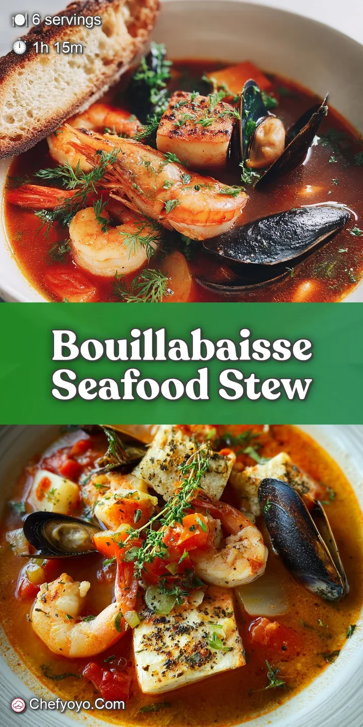 Close-up of glistening mussels and plump shrimp swimming in a flavorful orange broth, hinting at a warm, savory seafood fe...