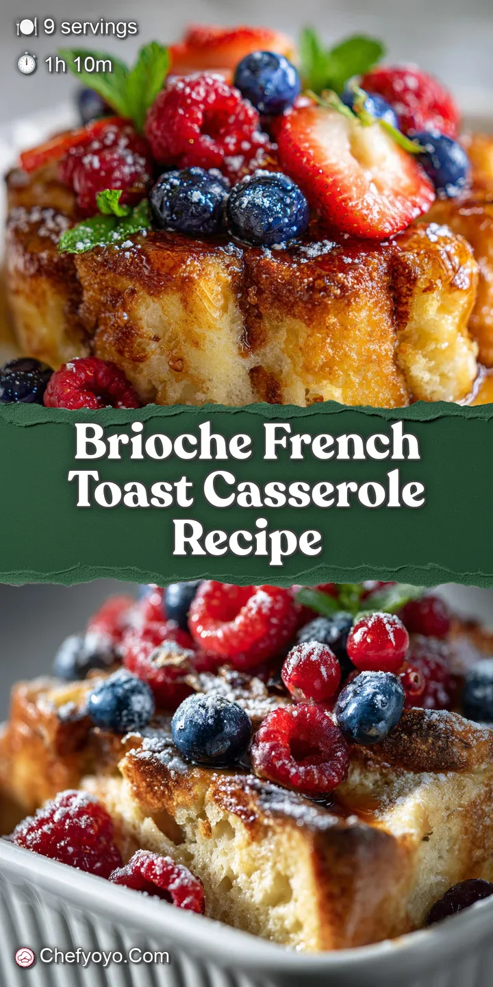 Close-up of a caramelized French toast casserole, highlighting the crispy edges and soft, eggy interior, bursting with fla...
