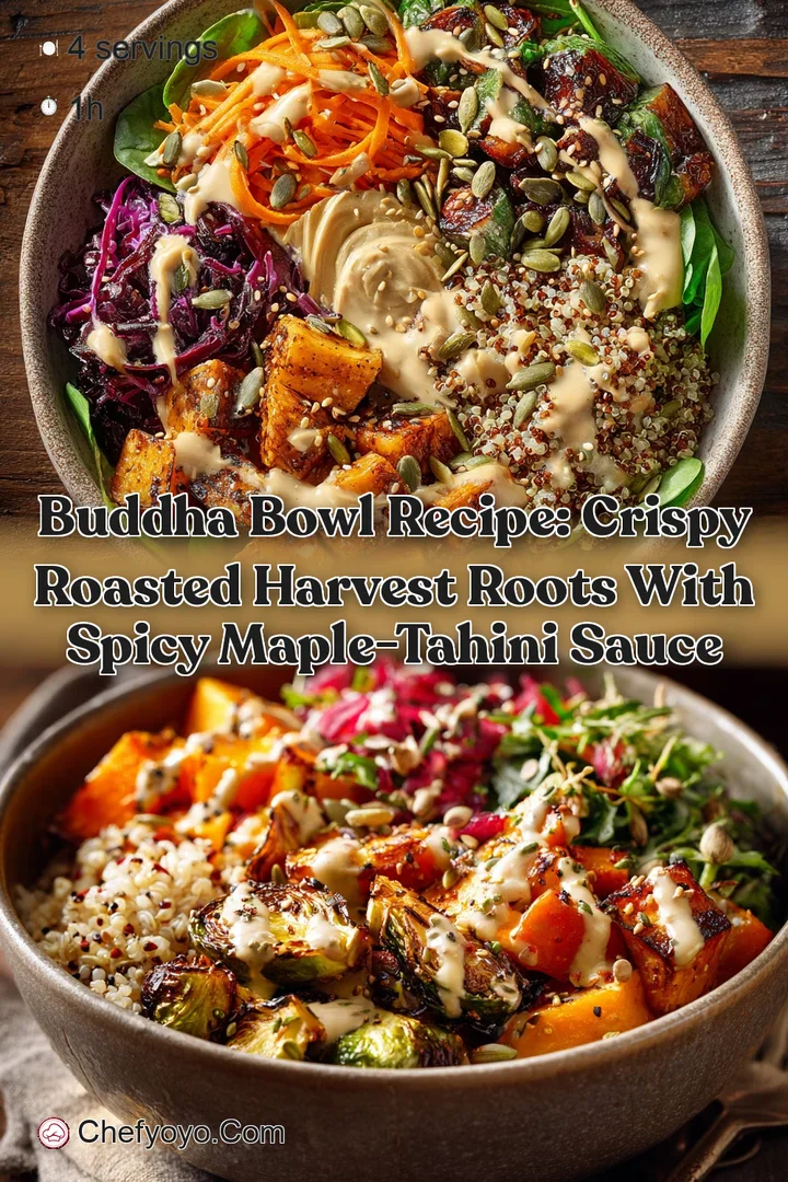 Buddha Bowl Recipe: Crispy Roasted Harvest Roots with Spicy Maple-Tahini Sauce