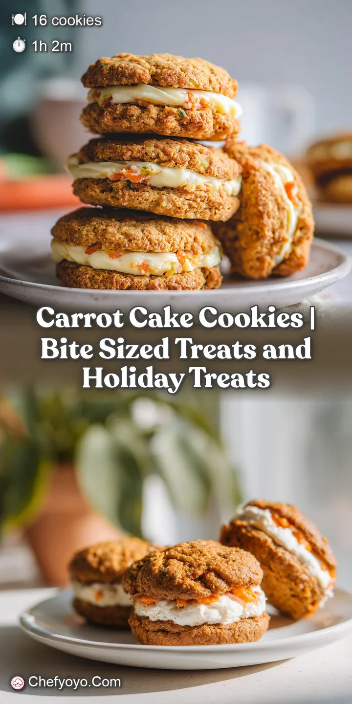 Close-up of a chewy carrot cookie with rich cream cheese frosting, revealing its soft texture.