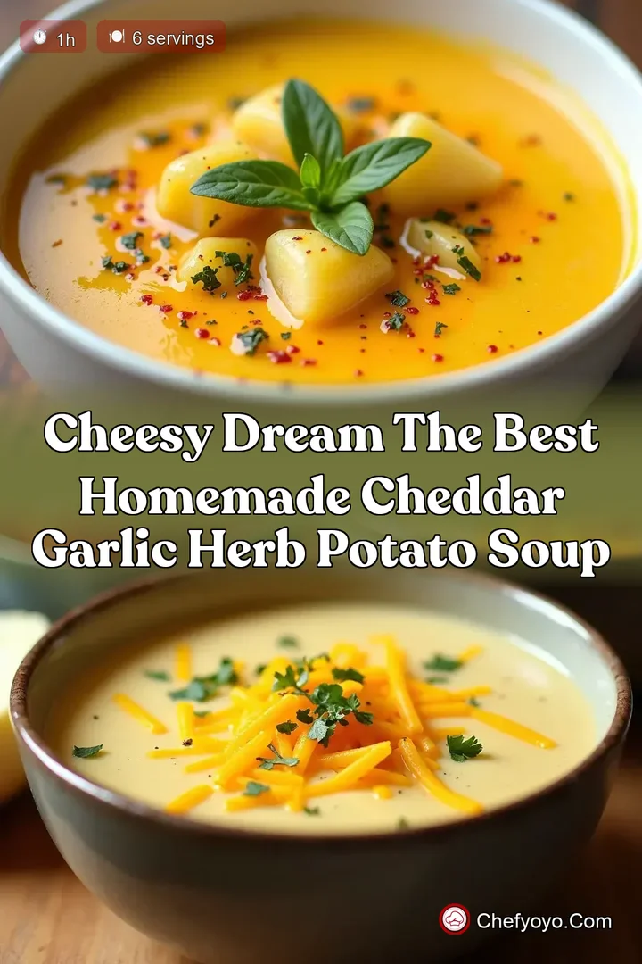 Cheesy Dream The Best Homemade Cheddar Garlic Herb Potato Soup