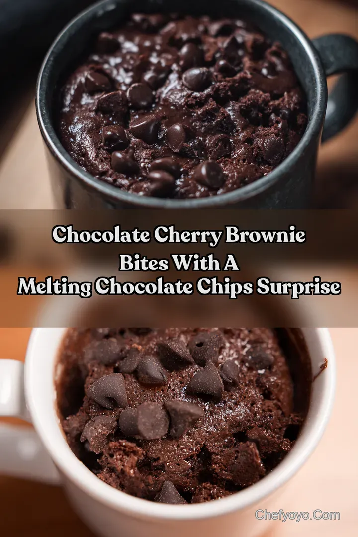 Chocolate Cherry Brownie Bites With a Melting Chocolate Chips Surprise : PIN FOR LATER Chocolate Cherry Brownie Bites With a Melting Chocolate Chips Surprise
