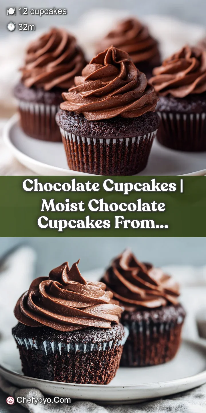 Extreme close-up of a moist chocolate cupcake with a thick, velvety swirl of creamy cocoa buttercream frosting
