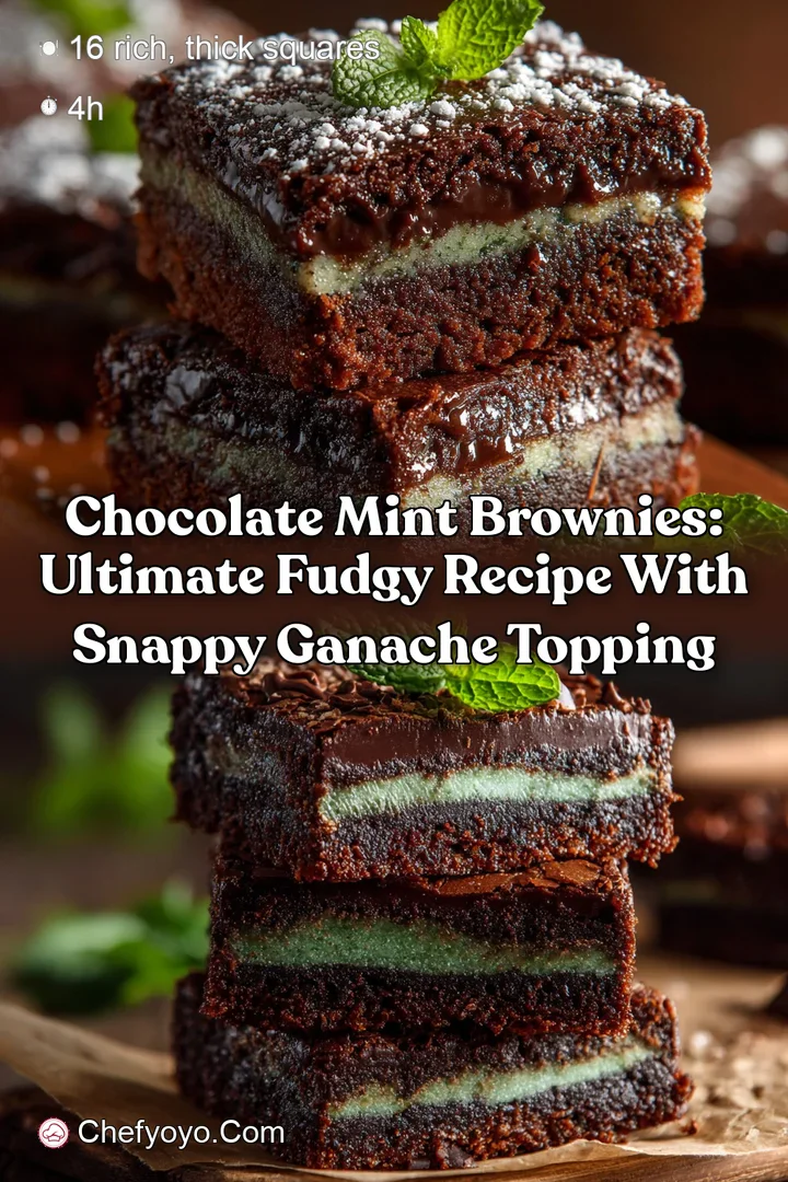 Chocolate Mint Brownies: Ultimate Fudgy Recipe with Snappy Ganache Topping