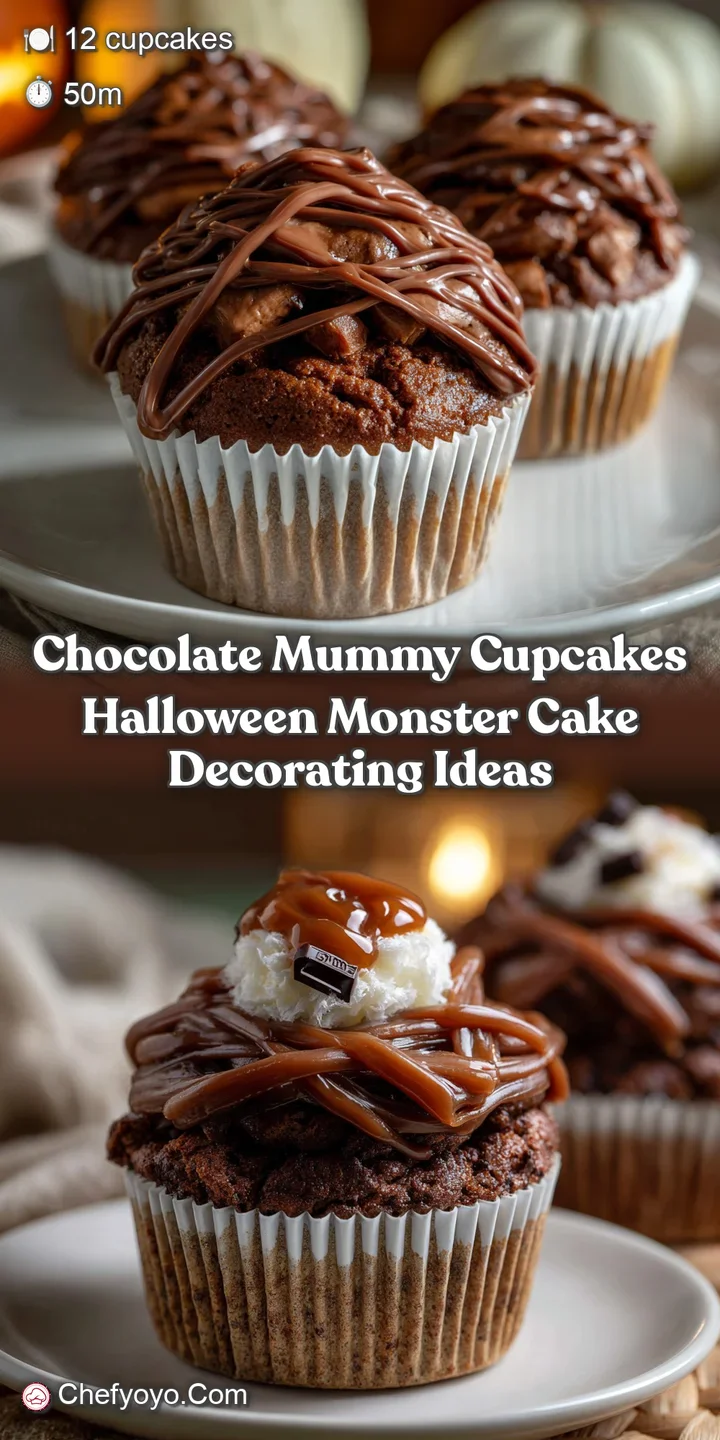 Chocolate Mummy Cupcakes Halloween Monster Cake Decorating Ideas