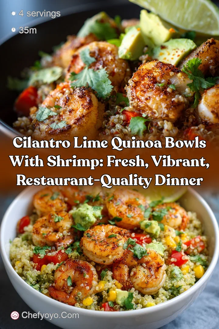 Cilantro Lime Quinoa Bowls with Shrimp: Fresh Vibrant Restaurant-Quality Dinner
