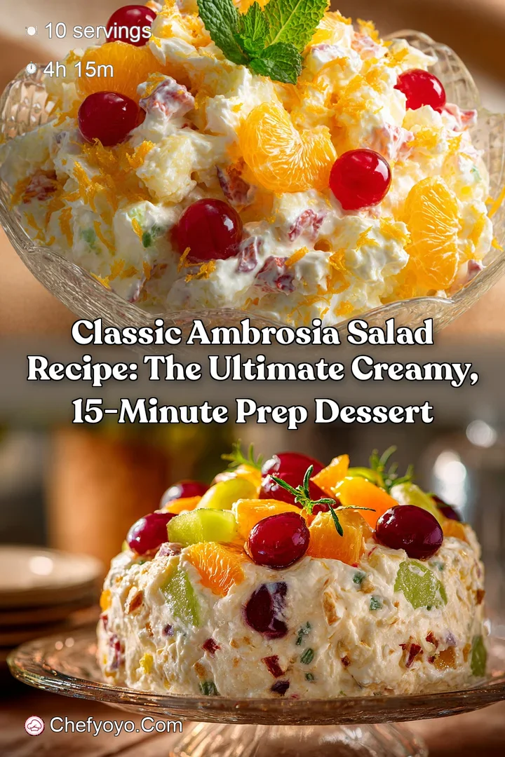 Classic Ambrosia Salad Recipe: The Ultimate Creamy 15-Minute Prep Dessert