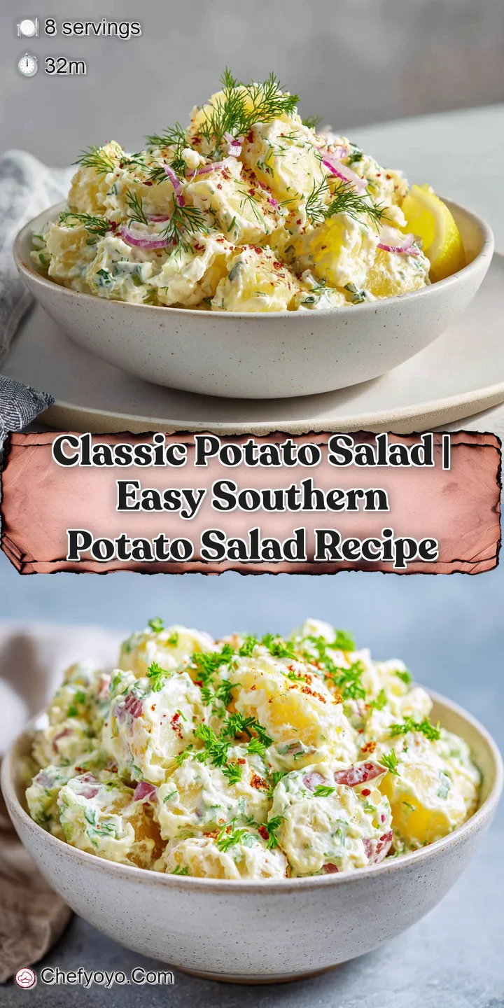 Close-up of fluffy potato salad with tender egg pieces and a glistening, creamy dressing, inviting a taste.