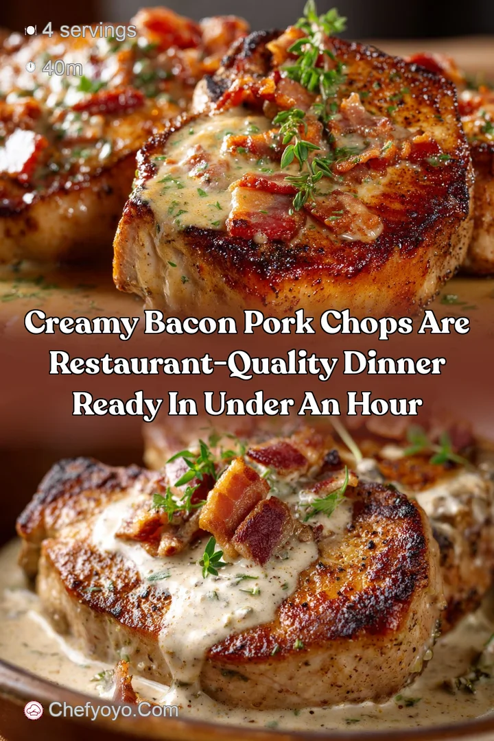 Creamy Bacon Pork Chops are Restaurant-Quality Dinner Ready in Under an Hour