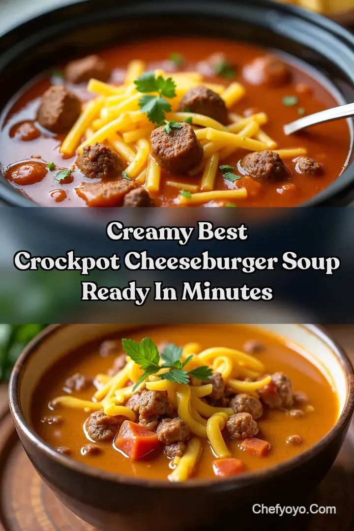 Creamy Best Crockpot Cheeseburger Soup Ready in Minutes