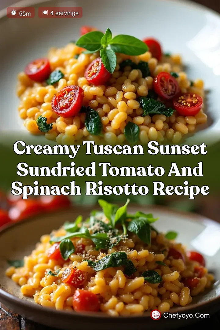 Creamy Tuscan Sunset SunDried Tomato and Spinach Risotto Recipe