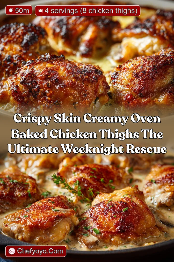 Crispy Skin Creamy Oven Baked Chicken Thighs The Ultimate Weeknight Rescue