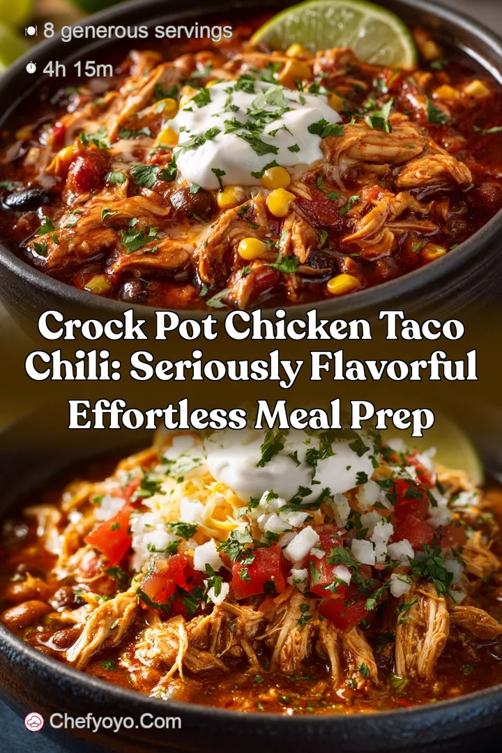 Crock Pot Chicken Taco Chili: Seriously Flavorful Effortless Meal Prep