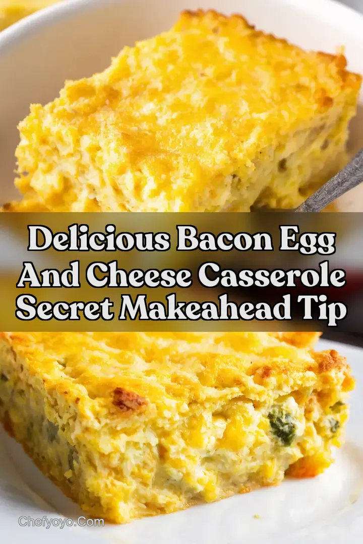 Delicious Bacon Egg And Cheese Casserole Secret MakeAhead Tip