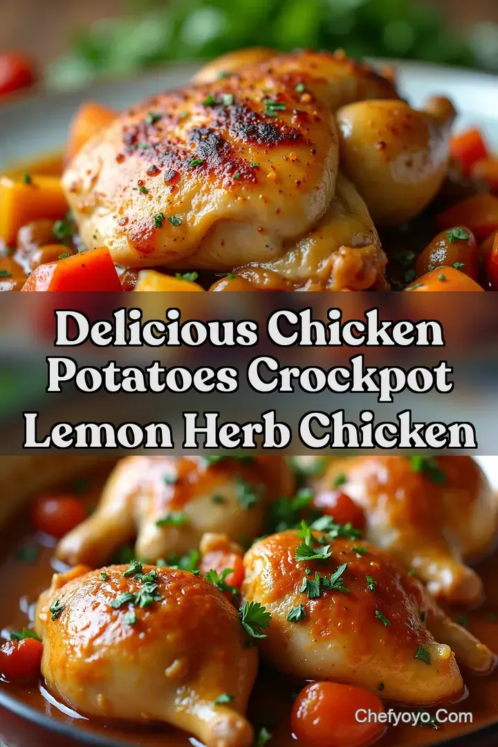 Delicious Chicken Potatoes Crockpot Lemon Herb Chicken