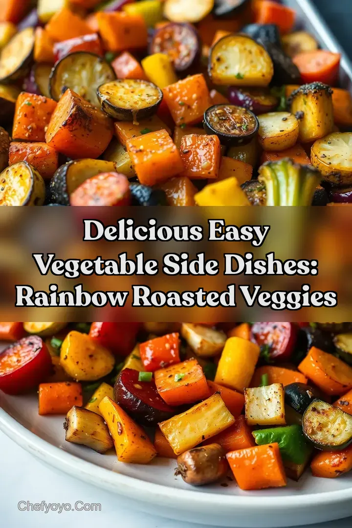 Delicious Easy Vegetable Side Dishes: Rainbow Roasted Veggies : PIN FOR LATER Delicious Easy Vegetable Side Dishes: Rainbow Roasted Veggies