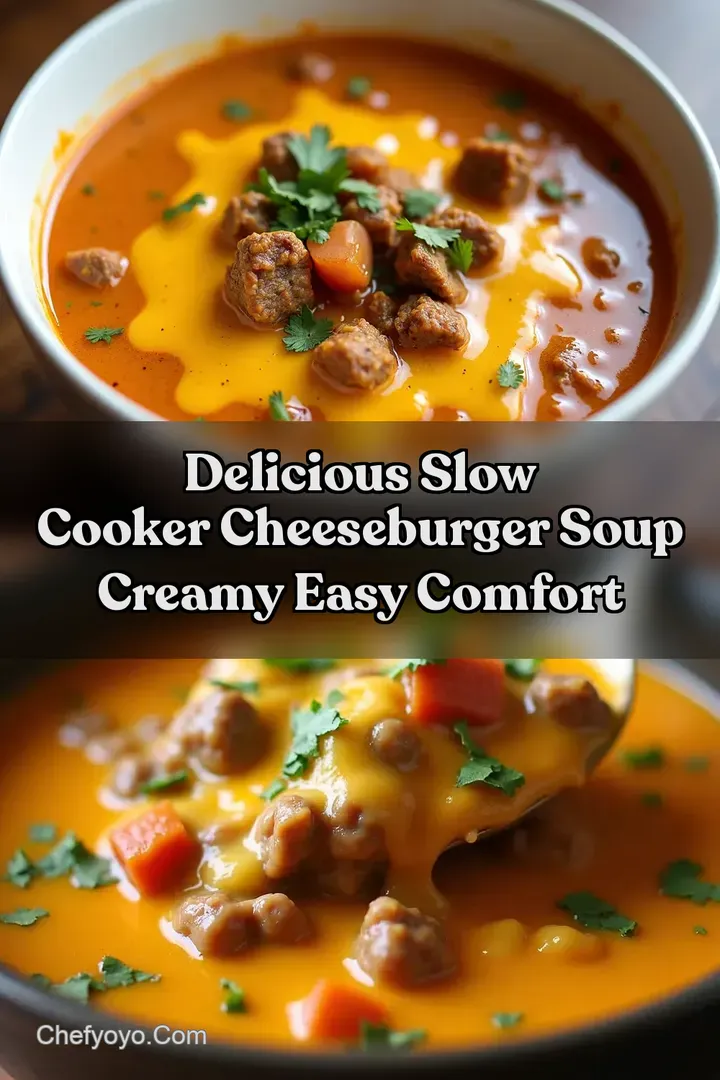 Delicious Slow Cooker Cheeseburger Soup Creamy Easy Comfort