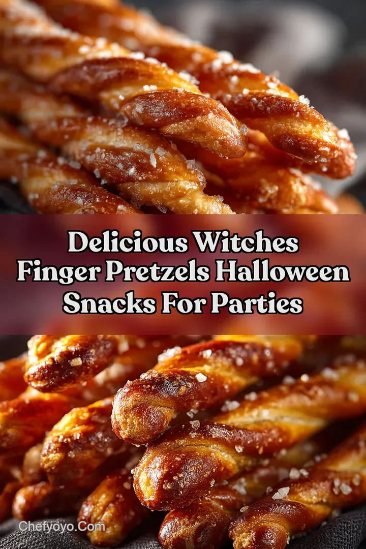Delicious Witches Finger Pretzels halloween snacks for parties
