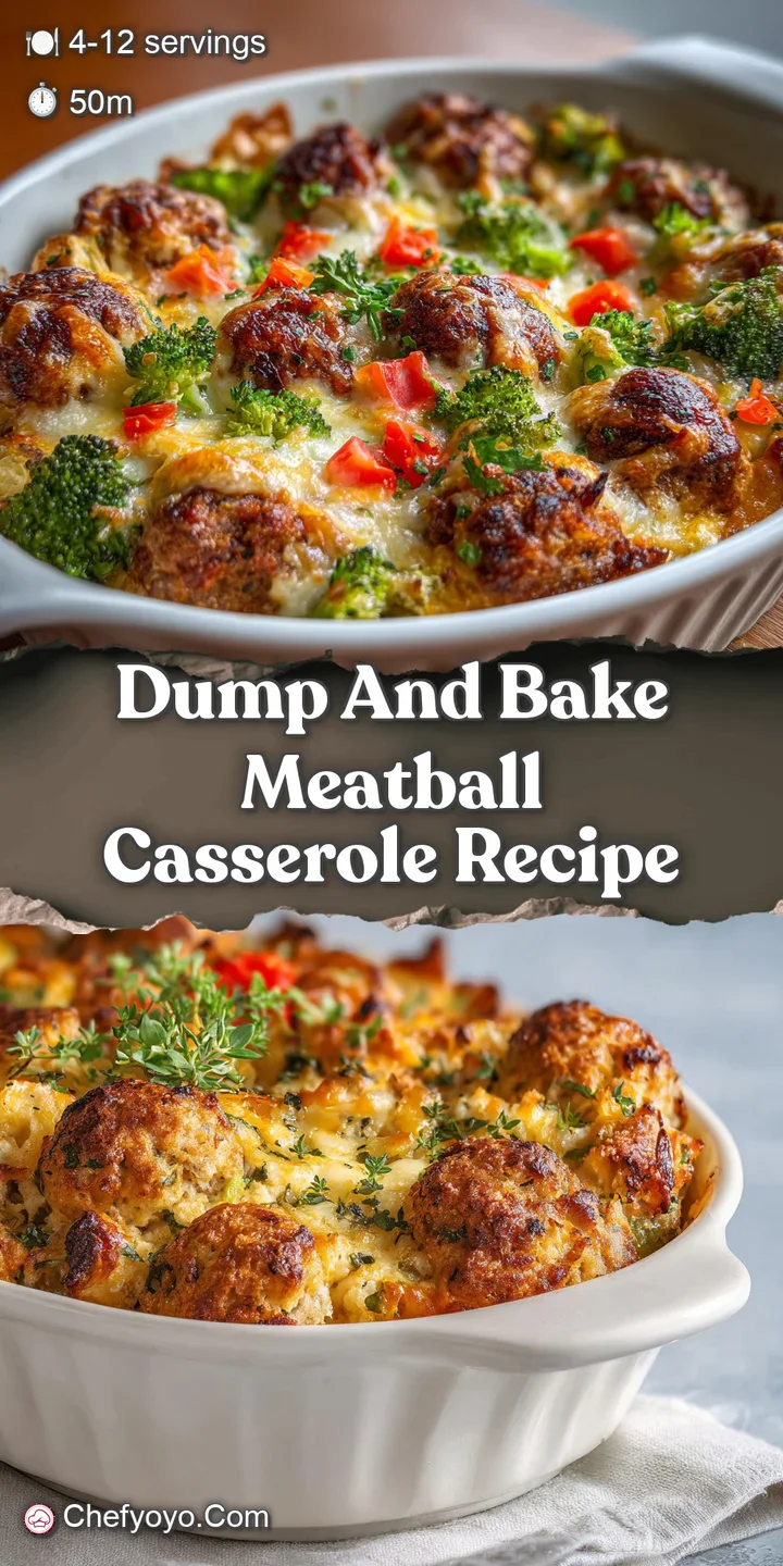 Close-up of a meatball casserole showcasing the gooey, melted cheese, juicy meatballs, and colorful vegetable medley.