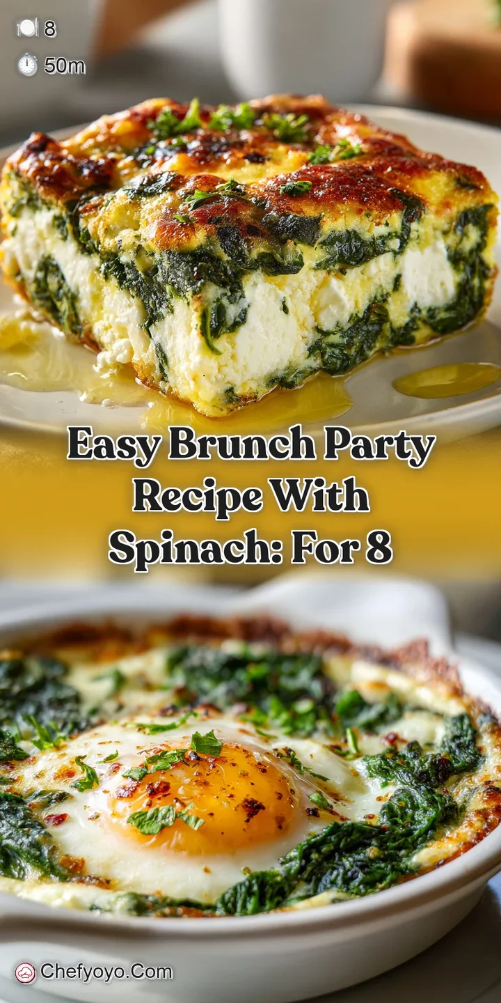 Close-up of warm spinach bake with melted cheese. Visible spinach and egg layers; fluffy texture, appetizing steam.