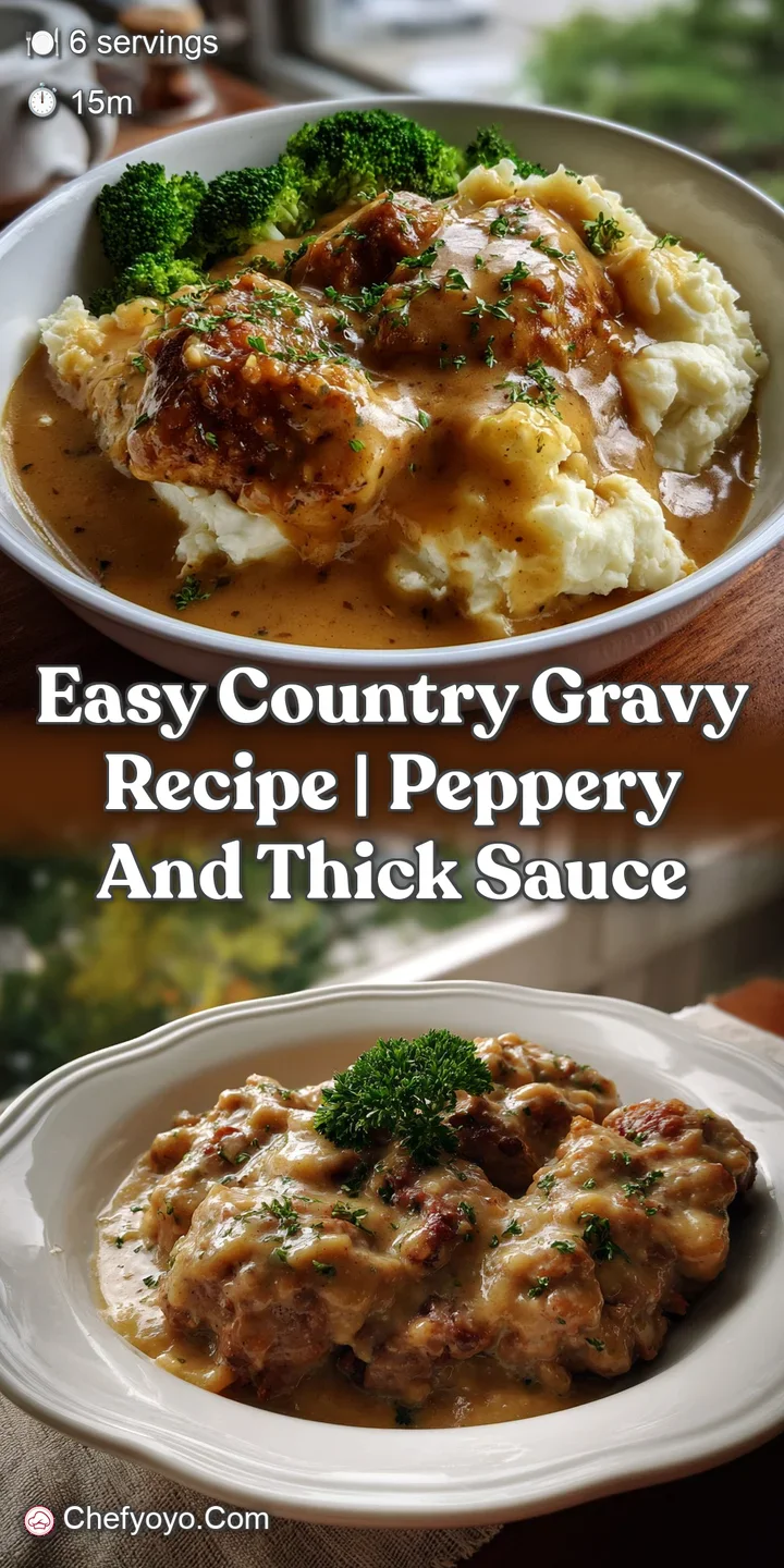 Easy Country Gravy Recipe | Peppery and Thick Sauce