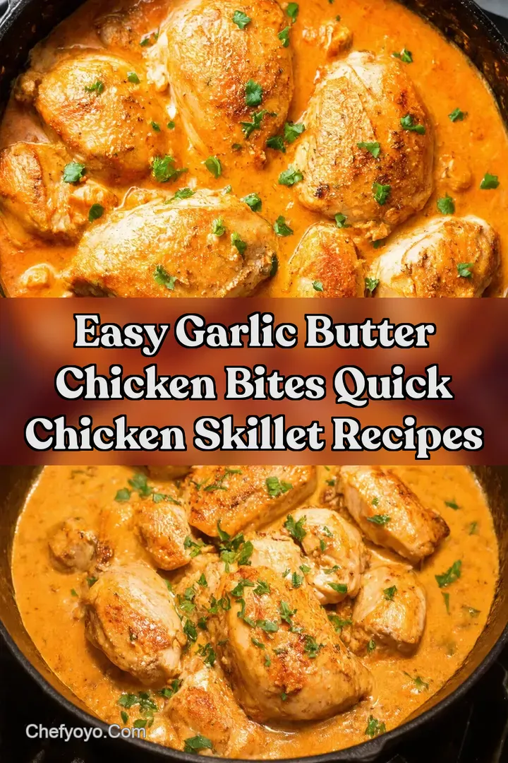 Easy Garlic Butter Chicken Bites Quick Chicken Skillet Recipes