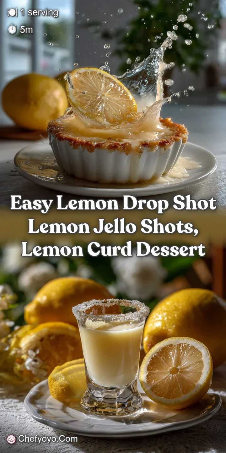 Easy Lemon Drop Shot Lemon Jello Shots Lemon Curd Dessert