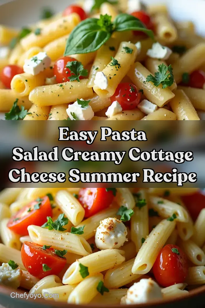 Easy Pasta Salad Creamy Cottage Cheese Summer Recipe