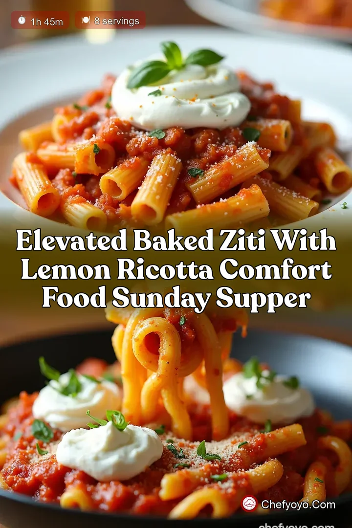 Elevated Baked Ziti with Lemon Ricotta Comfort Food Sunday Supper