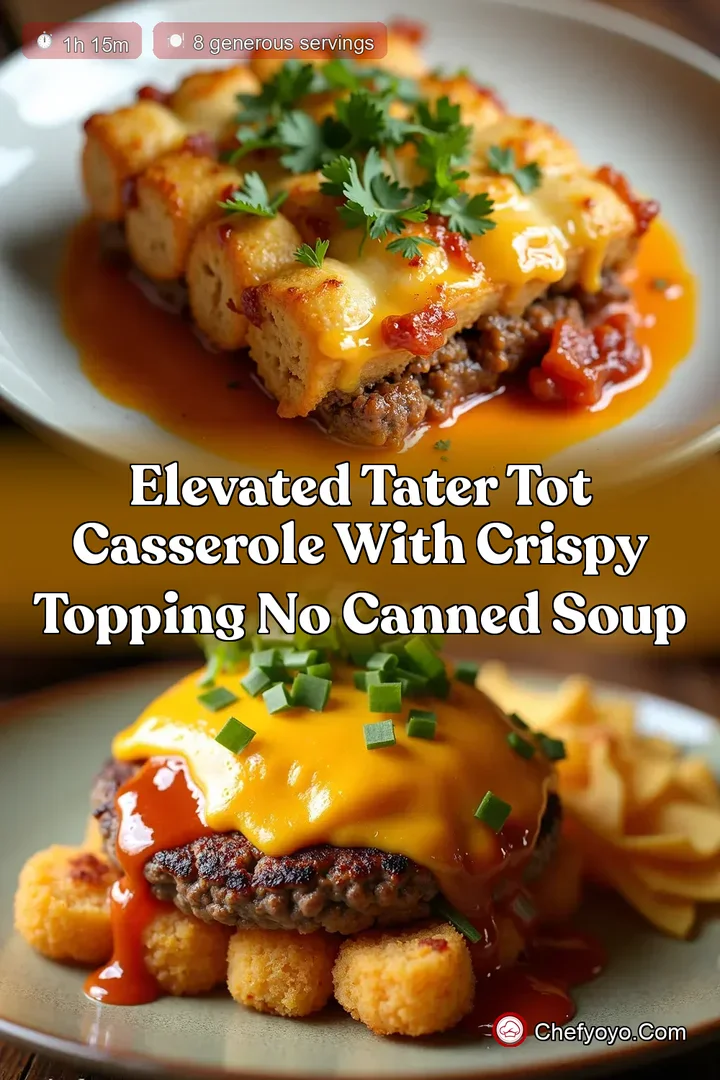 Elevated Tater Tot Casserole with Crispy Topping No Canned Soup