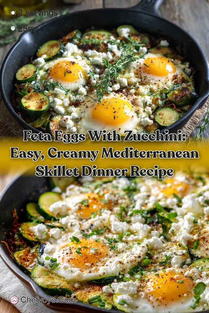 Feta Eggs with Zucchini: Easy Creamy Mediterranean Skillet Dinner Recipe