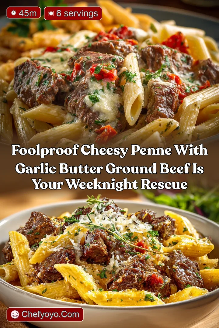 Foolproof Cheesy Penne with Garlic Butter Ground Beef is Your Weeknight Rescue