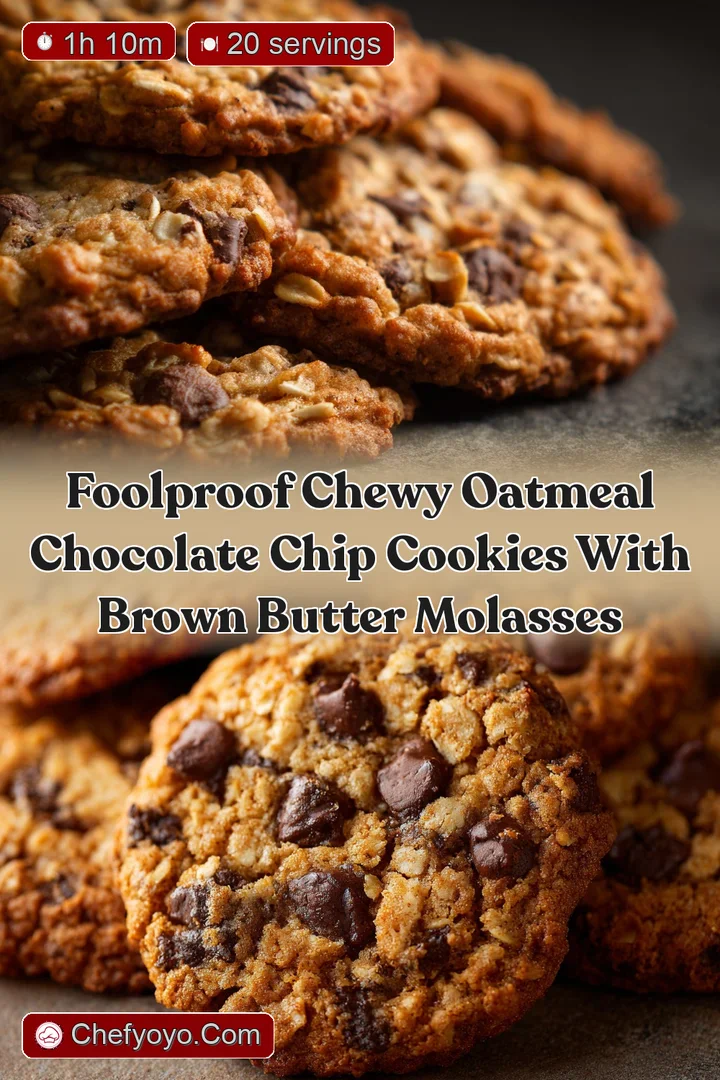 Foolproof Chewy Oatmeal Chocolate Chip Cookies with Brown Butter Molasses