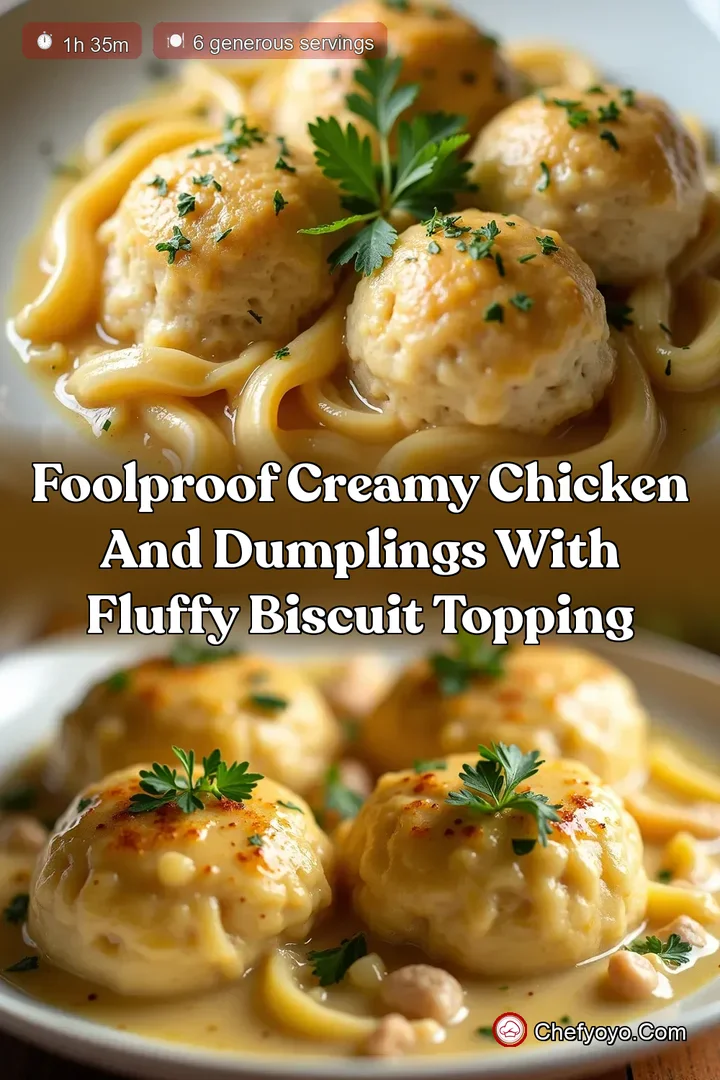 Foolproof Creamy Chicken and Dumplings with Fluffy Biscuit Topping