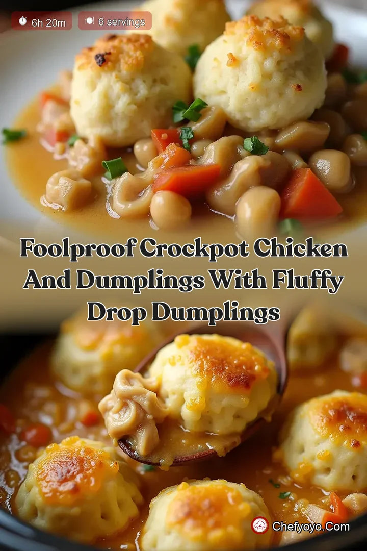 Foolproof Crockpot Chicken and Dumplings with Fluffy Drop Dumplings