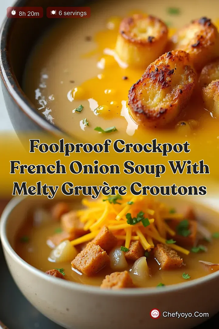 Foolproof Crockpot French Onion Soup with Melty Gruy&egrave;re Croutons