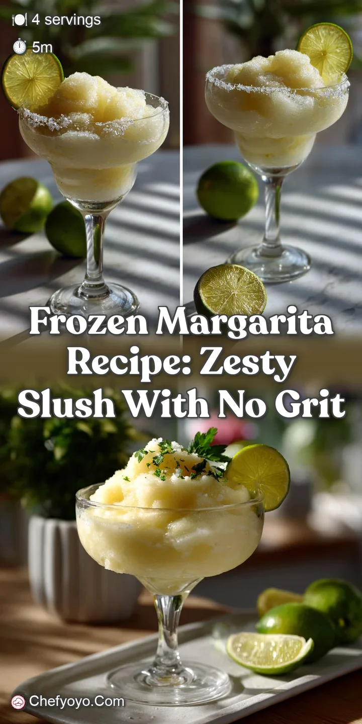 Close-up of a frozen margarita's icy texture, a swirl of lime green against the white ice. The cold drink looks tantalizing.