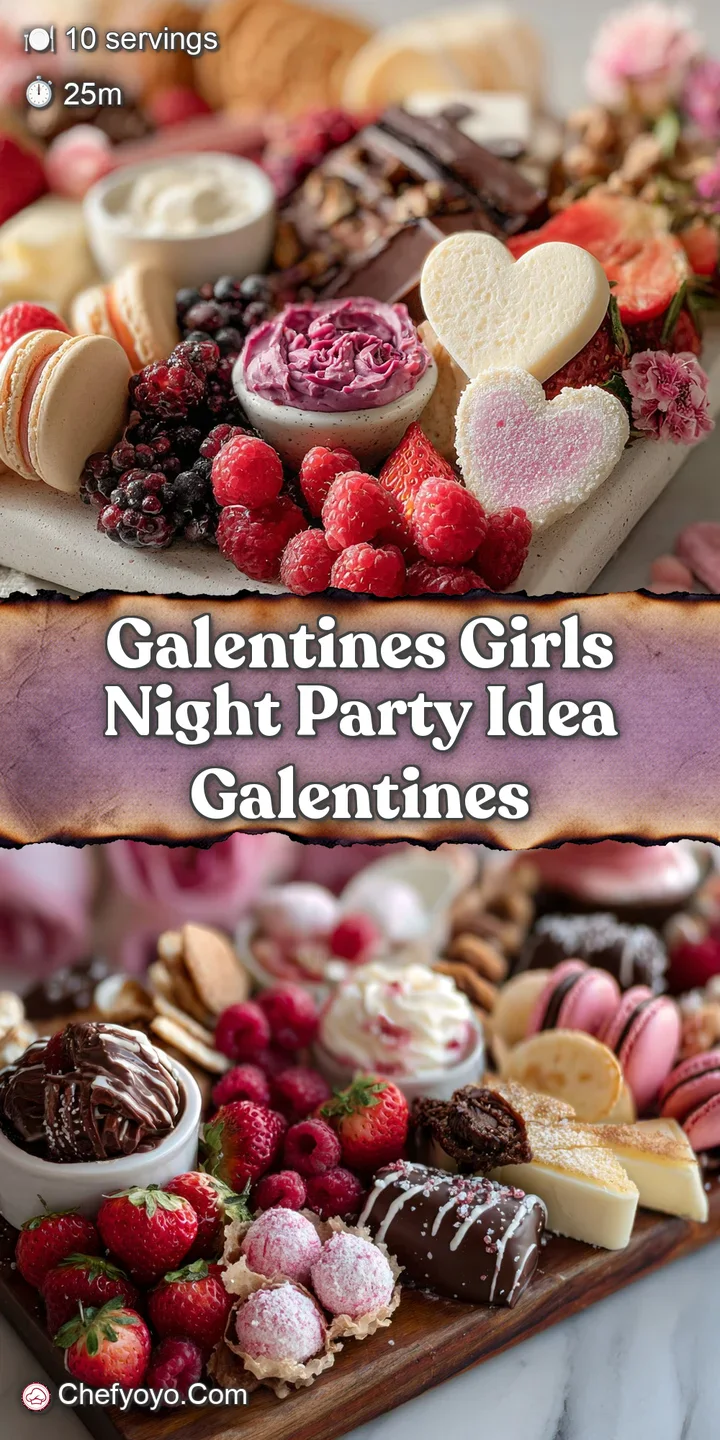 Close-up of a glossy pink frosted sugar cookie, sprinkled with edible glitter, sitting among colorful treats for Galentine...