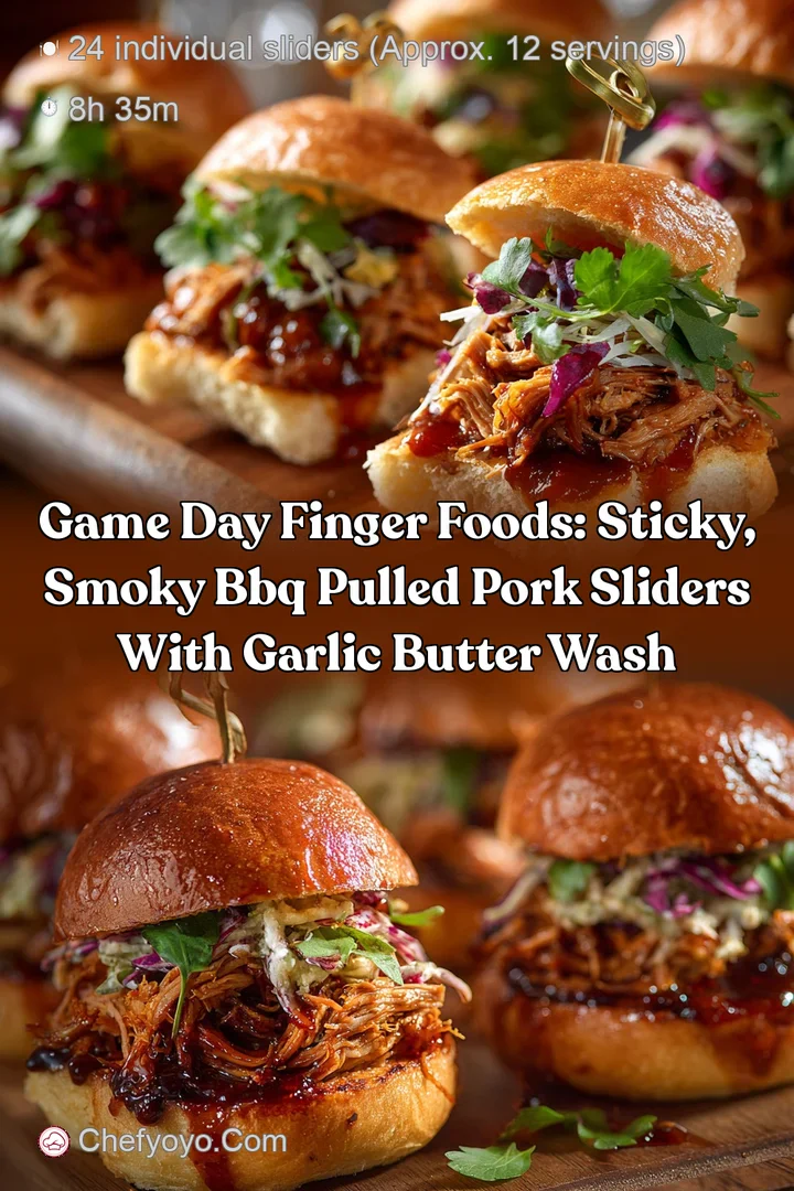 Game Day Finger Foods: Sticky Smoky BBQ Pulled Pork Sliders with Garlic Butter Wash