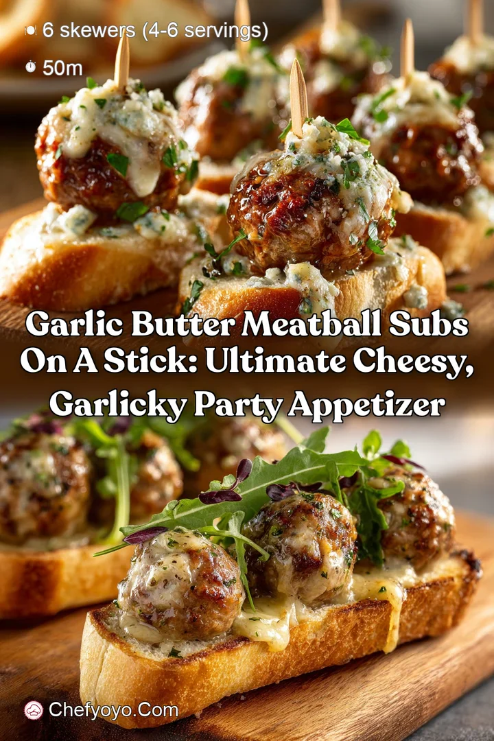 Garlic Butter Meatball Subs on a Stick: Ultimate Cheesy Garlicky Party Appetizer