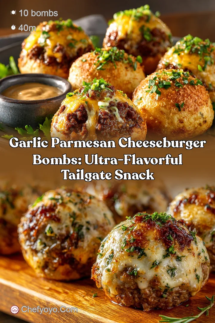 Garlic Parmesan Cheeseburger Bombs: Ultra-Flavorful Tailgate Snack