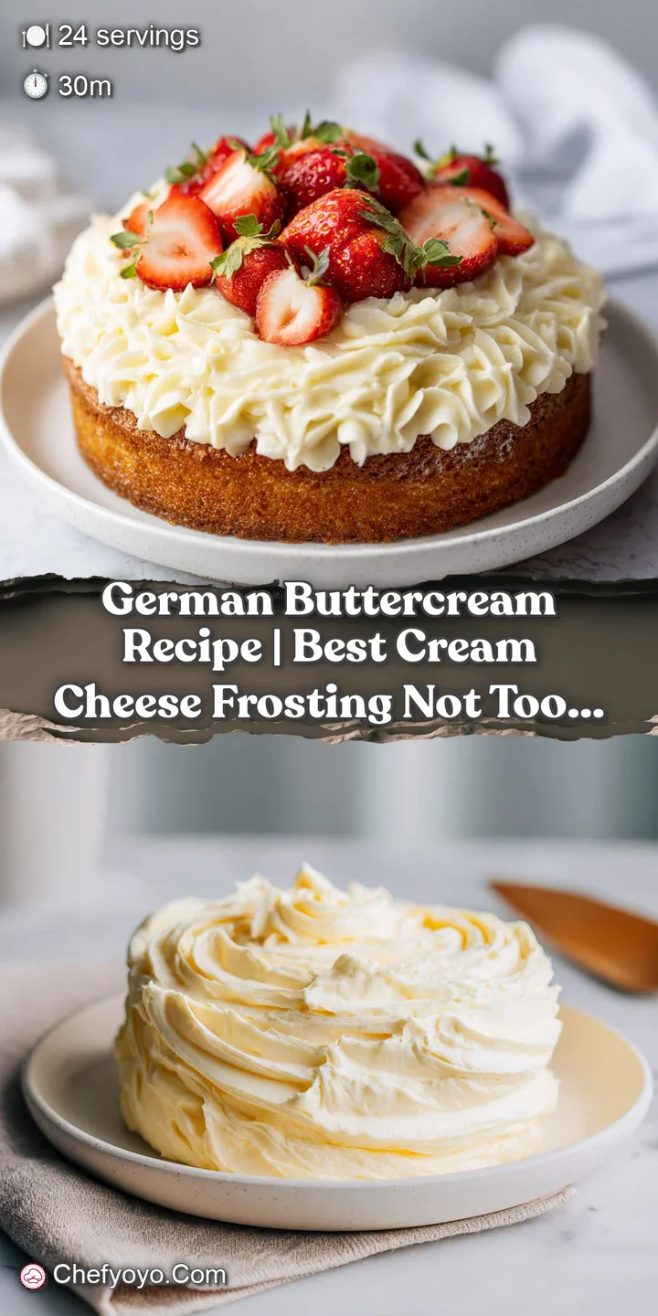 Close-up of luscious German buttercream; peaks and swirls of soft ivory color, highlighting a silky-smooth texture.